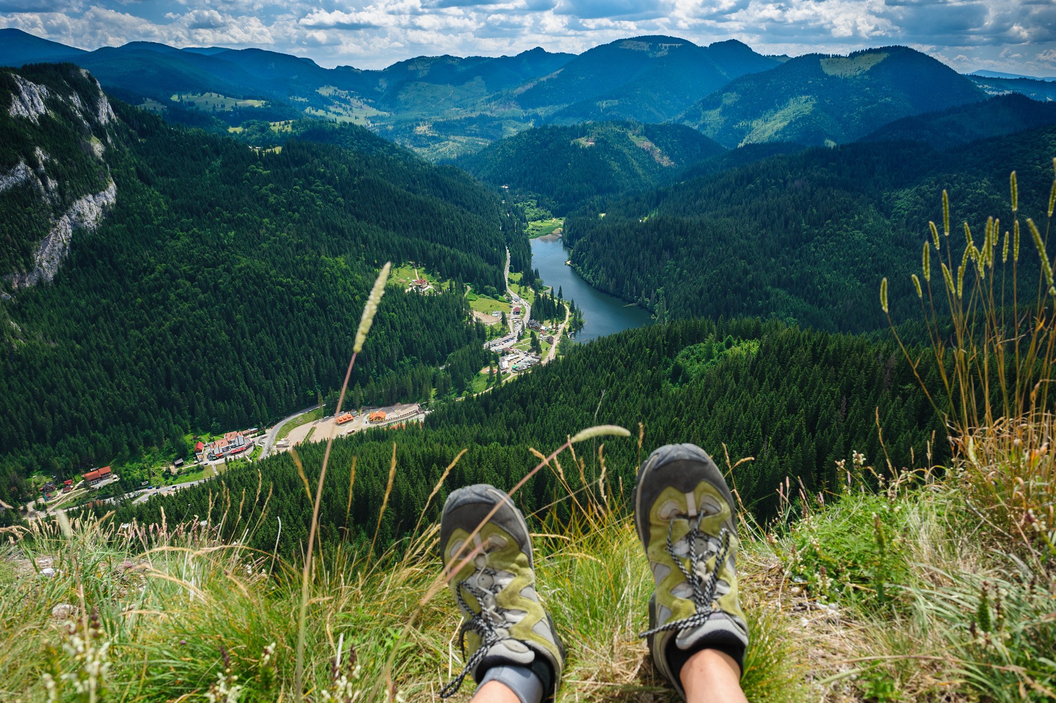 Summer hiking in the mountains